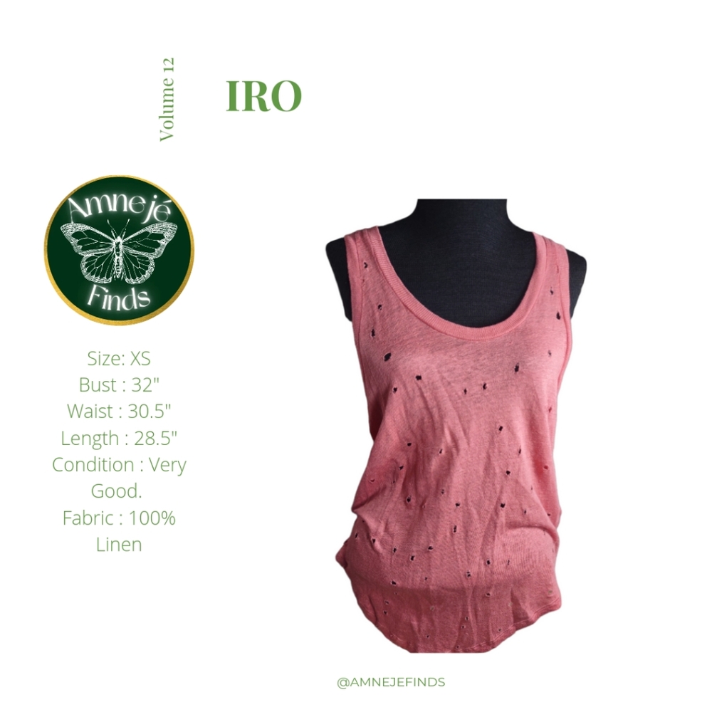 IRO Pink Linen Scoop Neck XS